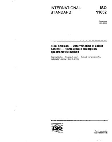 ISO 11652:1997, Steel and iron - Determination of cobalt content ...