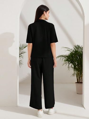 Image of TOPLOT Women's Co-ord Set | Short Sleeve Top & Bottom | Stylish Matching Set | Comfortable Fit Wear | Trendy Look Styling | Easy Movement | Perfect for Casual (5232)