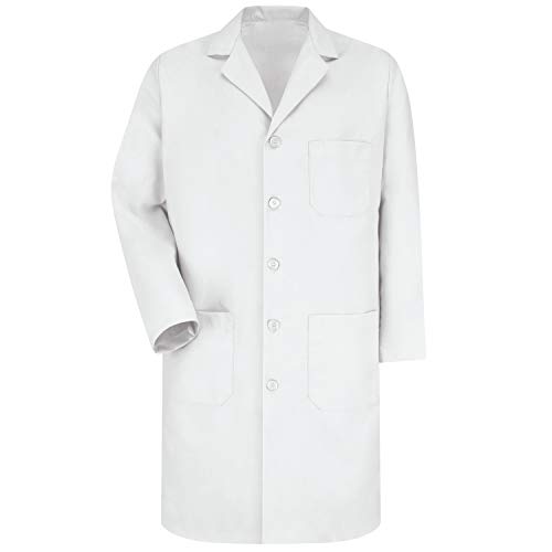 Casaco de laboratório masculino original Red Kap com bolso externo, Branco, 50