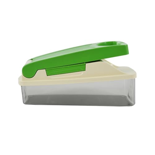 Image of 14 in 1 Multipurpose Chopper, Fruits & Vegetable Cutters, Grater Peeler Chipser, Unbreakable Food Grade Body, Easy Push to Clean Button Slicer Dicer, Chopper for Kitchen (Green, Plastic)