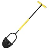 Jayseuw Rasenkantenschneider, Rasenkantenstecher mit Stiel, scharfe Sägezahn-Halbmondklinge und T-Griff, für Rasenkanten, Blumenbeete, Gehwege und Terrassen