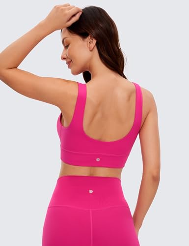 Image of CRZ YOGA Butterluxe U Back Sports Bras | Light Support, Removable Pads, Yoga, Extremely Soft, Longline, Scoop Neck, Wide Straps, for Women