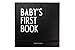 Design Letters Le premier livre de bébé (Noir) - Gardez les souvenirs de la première année de votre enfant, enveloppes et cartes d'étape incluses, couvertures pour photos et plus encore, L:25 x L:25cm