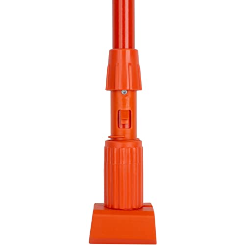 Image of SPARTA 369475EC24 Fiberglass Mop Handle, Jaw Style Mop With Swivel Hang Up Cap For Cleaning, Commercial, Residential, 60 Inches, Orange