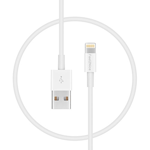 Short Lighting Cable,FEEL2NICE 10 Pack 7-Inch iPhone Cord Data Sync USB Portable Fast Charger for iPhone X XS Max XR / 8/8 Plus / 7/7 Plus / 6/6 Plus / 5S / iPad/iPod, White