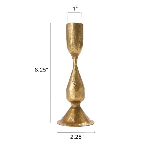 Creative Co-Op Round Hand-Forged Metal Taper Holder, Antique Brass Finish by Creative Co-Op - Image 2