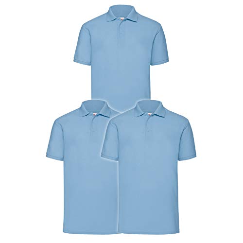 Polo Homme Pastel Blue Fruit of The Loom XL pour vos sorties d'été