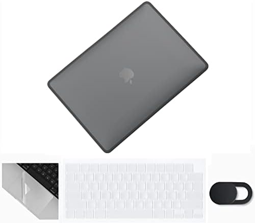 Se7enline Compatible with 13 inch MacBook Air M2 2023 2022 Case for Mac Air 13.6-inch A2681 Laptop Hard Shell Case with Keyboard Cover(UK Layout) & Webcam Cover & Trackpad Protector,Matte Black