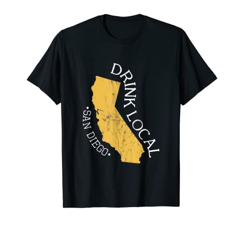 Drink Local San Diego, CA Craft Beer Camiseta desgastada Camiseta
