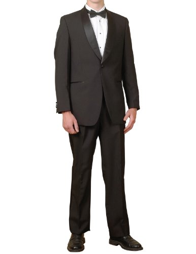 New Men's 1 Button Black Shawl Collar Tuxedo Suit2