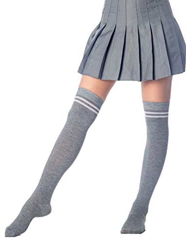 Image of iB-iP Women's Football Style Stripes Sports Thigh High Long Socks