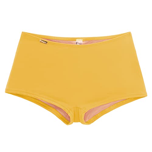 Calcinha de Biquíni Shortinho Sunga Feminina Tamanho:M;Cor:Amarelo