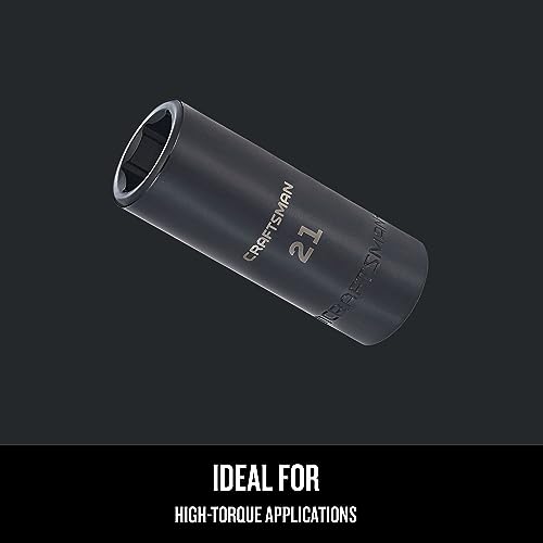 Image of CRAFTSMAN Deep Impact Socket, Metric, 1 /2-Inch Drive, 21mm (CMMT16081)