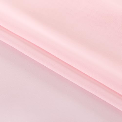 Image of Pink Chiffon Fabric by The Yard Continuous Sheer Arch Fabric 20 Yards | Pre-Cut Chiffon Draping Panels Airy Wedding Arch Draping Fabric 60 inch Wide for Events Backdrop Ceiling Decor DIY Craft Use