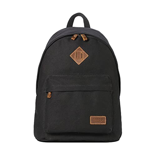 Troop London TRP0384 Heritage Canvas Backpack, Casual Daypack Black