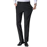 [Ｋａｙｉｙａｓｕ] スラックス メンズ スーツパンツ 仕事着 ビジネス ストレッチ 大きいサイズ 29-40サイズ 洗える 裾上げ済み ロング 伸びる 脚長 美脚 通勤 紳士 春 秋 オールシーズン(29 ブラック)