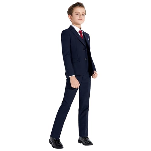 Image of Plavict Boys' Suits Slim Fit 5 Piece, Adjustable Waist, Boys Formal Set