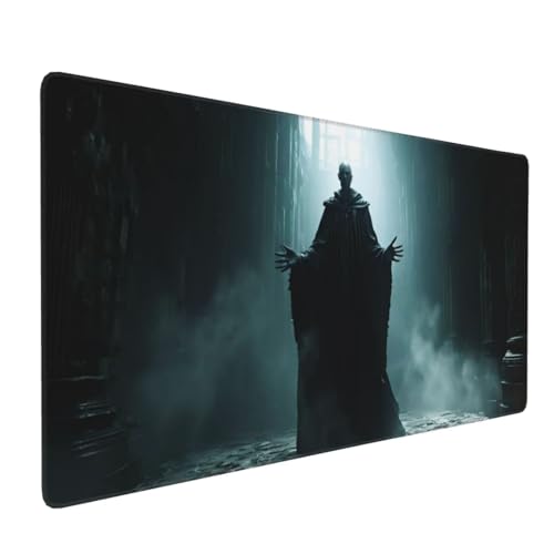 Tapis de Souris 120x60 cm Grand Tapis Souris XXL, Le Sorcier Tapis de Souris Bureau Gamer, à Bords Cousus, Base en Caoutchouc Antidérapante, sous Main pour Clavier et Souris, Decoration Maison E-972
