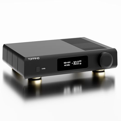 TOPPING D90 III Discrete Full Balance HiFi DAC with New PSRM Module, Bluetooth 5.1, PCM768kHz/32bit, DSD512, Ultra Low Jitter, 12V Trigger, USB/Coax/Opt/AES/IIS, Audio Preamp Decoder (Black)