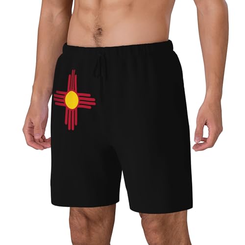 Mens Swim Trunks with Compression Liner Beach Board Shorts Quick Dry Swim Shorts -New Mexico State flag3