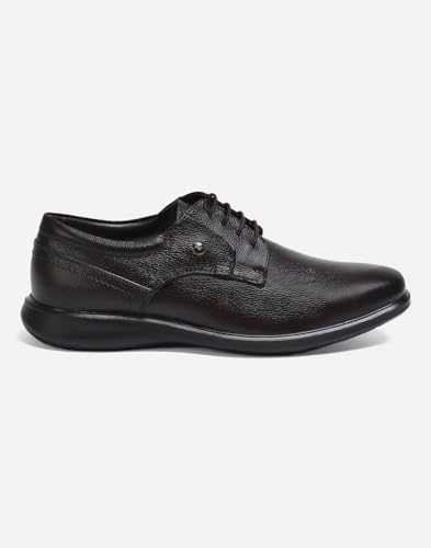 Image of Monte Carlo Mens Solid Lace Up Genuine Leather Derby Shoes (201812FW)