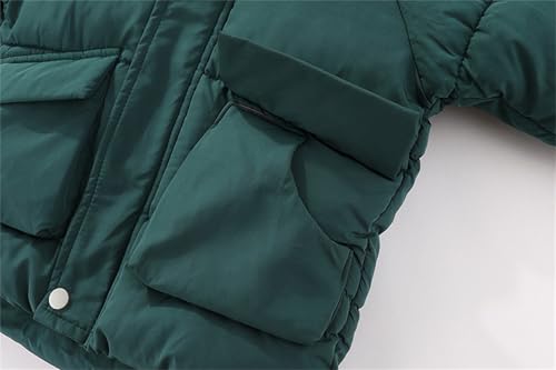 Toddler Winter Coat Boys Girls Warm Puffer Jacket Hooded Fleece Outwear 3D Ear Padded Jackets With Pockets 1-6Y4