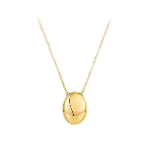 ADAJURI Pebble Pendant Larait Necklace For Women | Waterproof Dainty Matinee Small Waterdrop Pullable Pendant Necklace | Adjustable Long Tassel Sweater Chain Necklace | Chunky Smooth Pendant Jewelry