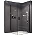 Produktbild BERNSTEIN Duschkabine 90 x 90 cm ESG Duschabtrennung EX416S mit Schwarzem Rahmen, Eck-Dusche mit Drehtür Hebe-Senk-Mechanismus Glasdusche mit Duschtür
