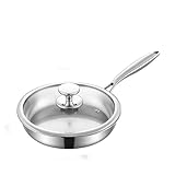 TYXFSMYXGS Sartén Profesional de Titanio Puro Martillado con Tapa, Antiadherente y Resistente a rayones, con Calentamiento Uniforme para cocinas de inducción, Nutri Pan de Titanio ultraduradero 28cm