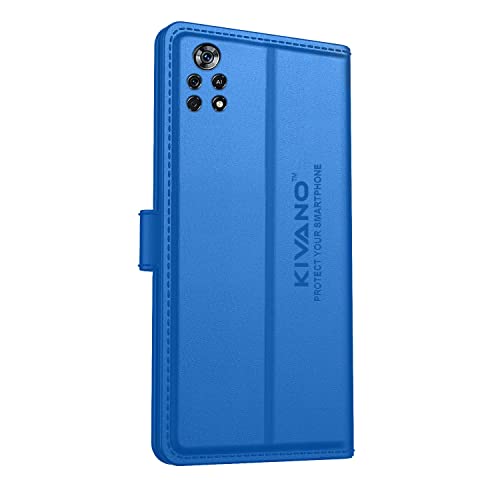Image of KIVANO Compatible with Xiaomi Poco X4 Pro 5G Flip Cover | Leather Finish | Inside Pockets & Inbuilt Stand | Shockproof Wallet Style Magnetic Closure Back Cover Case