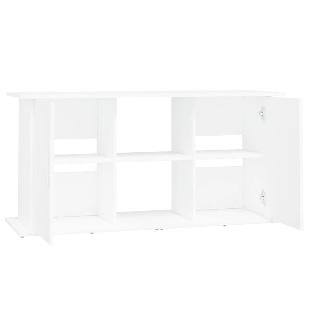 Stojak do akwarium, biały, materiał drewnopochodny, 121 x 41 x 58 cm, z miejscem do przechowywania i uchwytem ściennym, stabilna szafka dolna, regał i komoda do salonu, sypialni i biura, nie