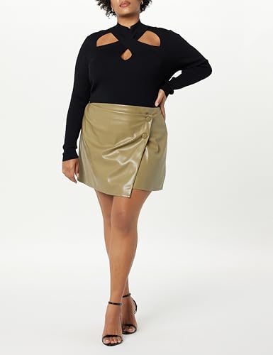 Image of The Drop Women's Cecilia Mock Neck Cutout Sweater