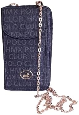 Beyaz Yan Çapraz Askılı Telefon Bölmeli Cüzdan Çanta Siyah - Görsel 1