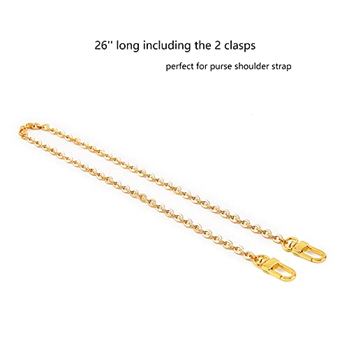 Xiazw Mini Copper Purse Chain Shoulder Crossbody Strap Bag Accessories Charm Decoration (Bright Gold, 66cm) - Image 2