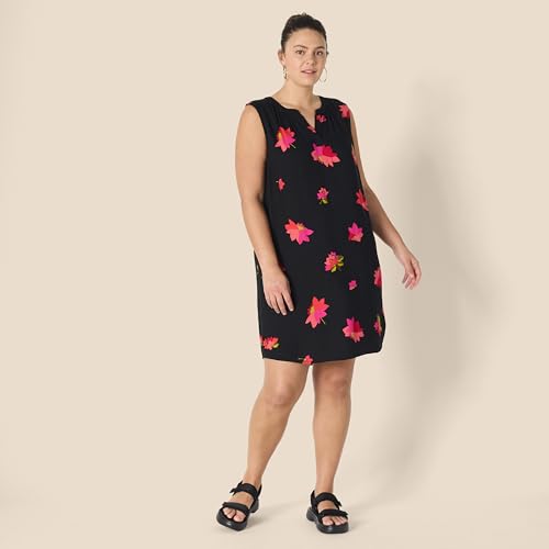 Image of Amazon Essentials Women's Sleeveless Woven A-line V Neck Shift Dress