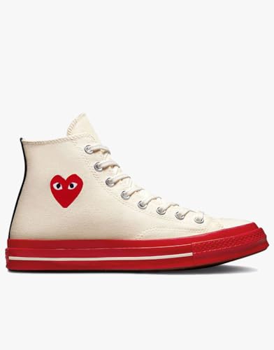 Converse Unisex 70 CDG Hi Pristine/Red/Egret 10 Men/Women 122