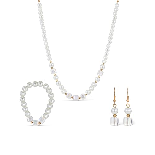 Image of Rubans Pearl Necklace Set Traditional Statement Jewellery Gift for Women & Girls