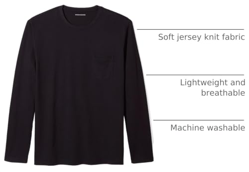 Image of Amazon Essentials Men's Regular-Fit Crewneck Long-Sleeve T-Shirt, Casual Cotton Jersey