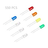  8 Colores 550 x 5mm Diodos Emisores de Luz LED Rojo Verde Amarillo Blanco Azul Naranja Morado RGB Multicolor