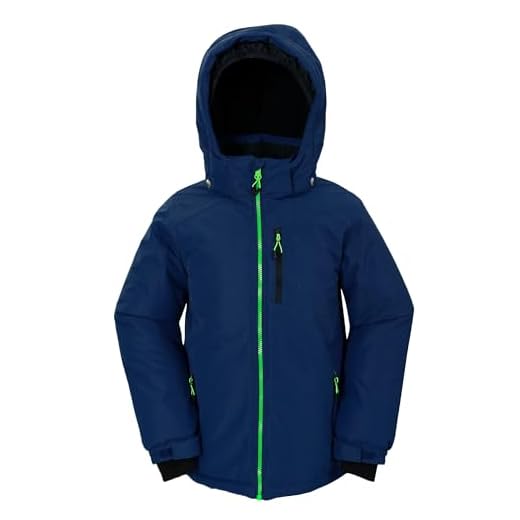 NORDOIS POUTINE Veste de neige pour garçons Veste de ski avec capuche amovible Manteau d’hiver extra chaud