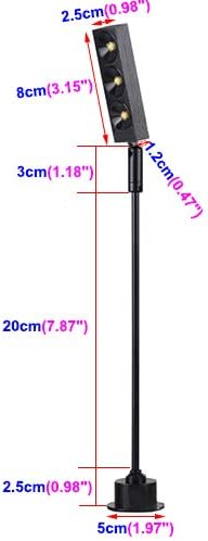3W 20cm LED Pole Light Fixture Spot Post Lamp Bulb High Power Black Shell