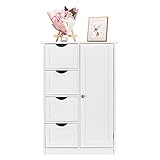 【Matériau étanche】Cette armoire de salle de bains est fabriquée en panneaux de fibres de densité moyenne (MDF) durable, un matériau en bois résistant à l'humidité et à l'eau, idéal pour les environnements humides. Son revêtement blanc écologique se marie facilement avec d'autres meubles.