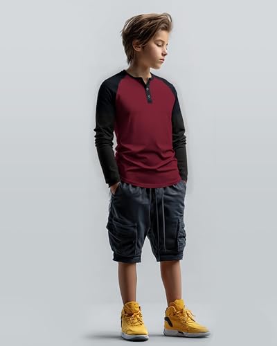 PureChapter 3 Pack Boys Long Sleeve Athletic Shirts Color Blocked Casual Baseball Shirts for Boys3