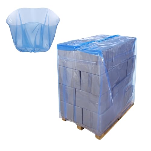 Funda Cubre Palets | Funda de Plástico 125 x 110 x 220cm | Pack 18 Unidades | Bolsa Protectora Impermeable Exterior e Interior | Almacén Construcción Jardinería (18)