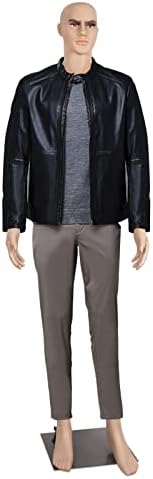 Male Mannequin Full Body Dress Form Sewing Dress Model Stand Adjustable 73 inch Realistic Detachable Manikin Body Display Head Arm Rotation Metal Base