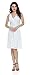 MISS MOLY Lace Dresses for Women Overlay Fit and Flare Dress V Neck White Elegant Wedding Dress Skater Party Dresses M