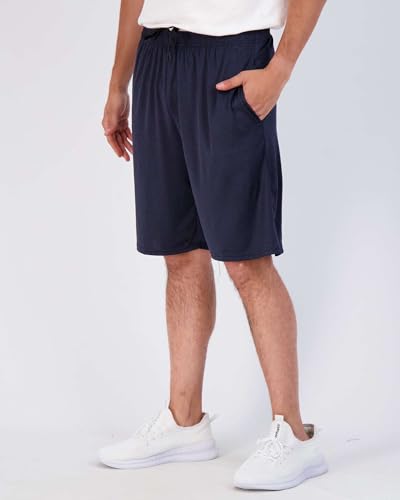 Real Essentials Men’s 5 Pack: 9" Dry-Fit Shorts – Athletic Gym, Workout, Basketball, Running, Casual Lounge Active Pockets