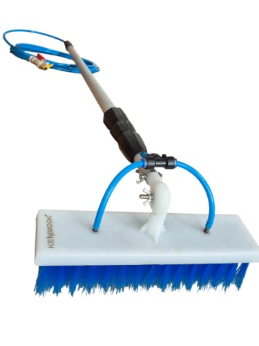 Image of Kenbrook Solar 8.2 Meter Long Solar Panel Cleaning Kit - 30 cm /1 Foot Nylon Brush Lightweight & 180 Rotatable Brush Head, Water Fed PU Pipe & Adjustable Telescopic Extension Pole from 2.4-8.2 Meters