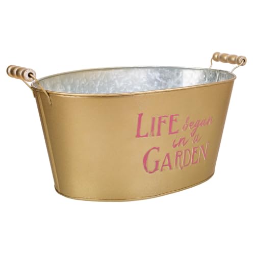 WANDERLUST DECO Barreño de Metal dorado38/33.5x24.5x16.5/19 b:28x19.5