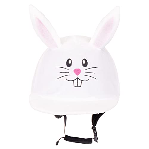 Forro de casco de equitación QHP Easter Bunny funda elástica con orejas 2